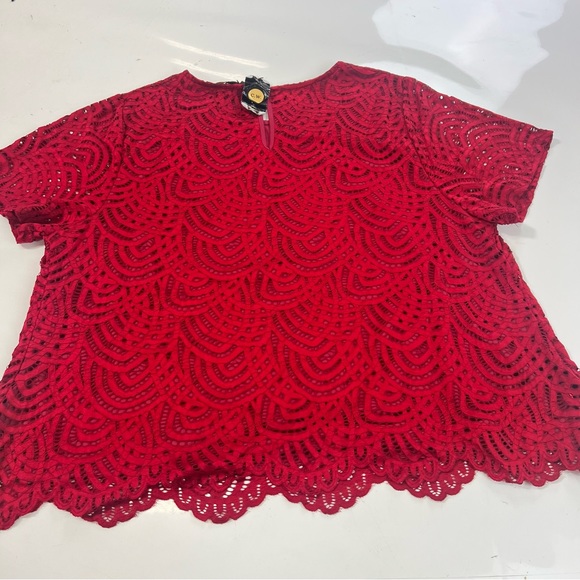 Chicwe women’s red shirt sleeve top 4X m138-17 - Picture 3 of 3